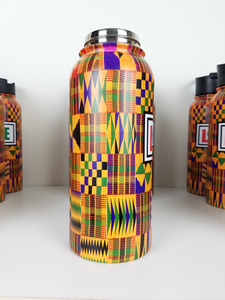 Kente Cloth Patterned 32 oz Wide Mouth Bottle