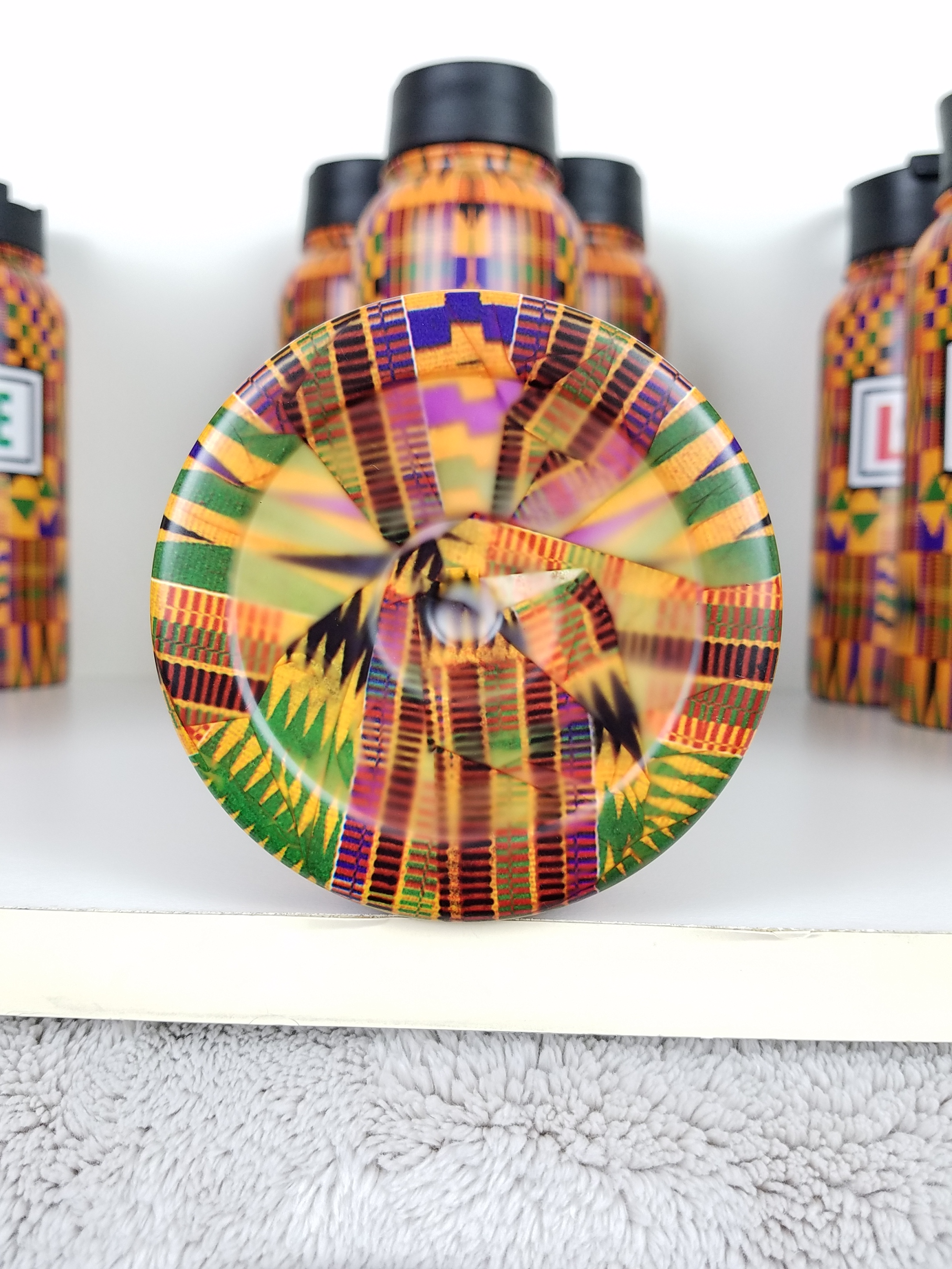 Kente Cloth Patterned 32 oz Wide Mouth Bottle