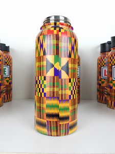 Kente Cloth Patterned 32 oz Wide Mouth Bottle