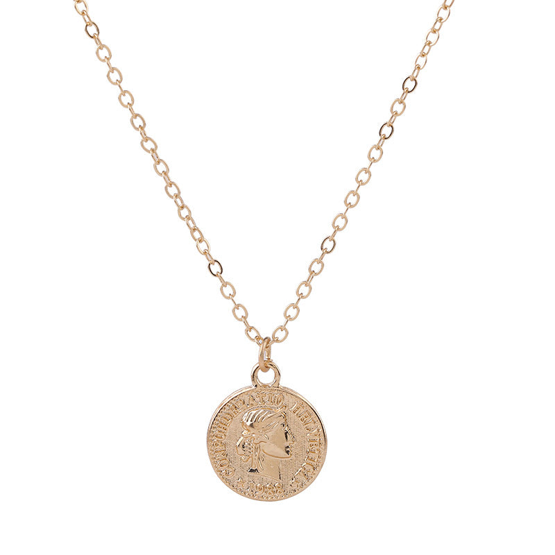 Gold Chain Coin Pendant Necklace