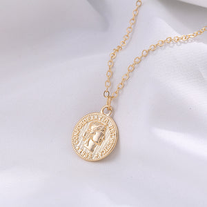 Gold Chain Coin Pendant Necklace