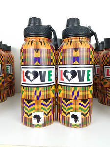 Kente Cloth Patterned 32 oz Wide Mouth Bottle