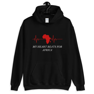 My Heart Beats For Africa (White Lettering) Unisex Hoodie