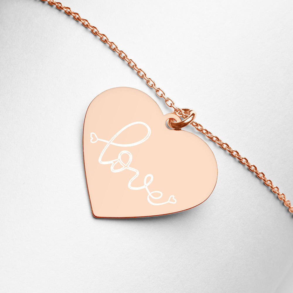 Heart of Love Engraved Heart Necklace