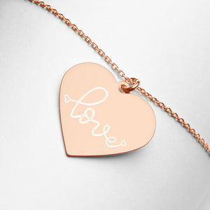 Heart of Love Engraved Heart Necklace