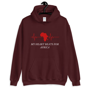 My Heart Beats For Africa (White Lettering) Unisex Hoodie