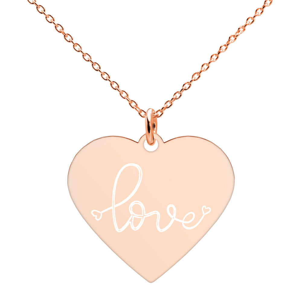 Heart of Love Engraved Heart Necklace