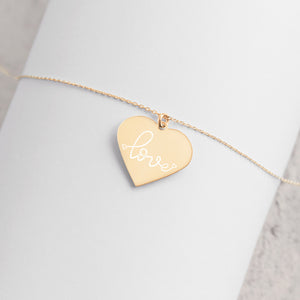 Heart of Love Engraved Heart Necklace