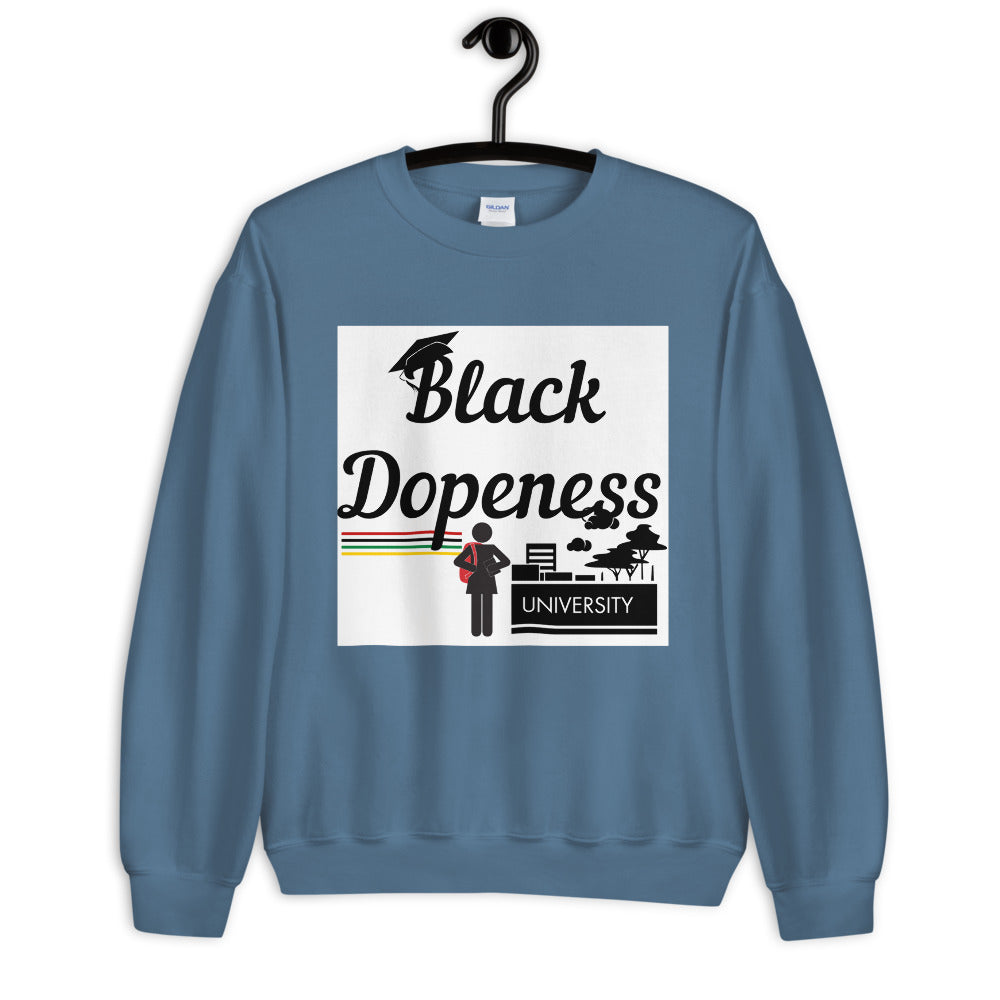 Black Dopeness University Unisex Sweatshirt