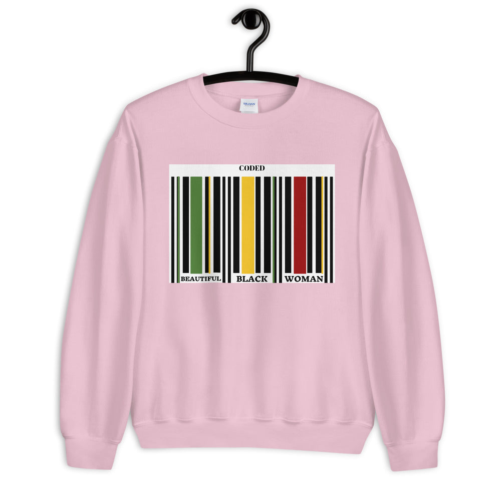 CODED: Beautiful Black Woman Unisex Sweatshirt