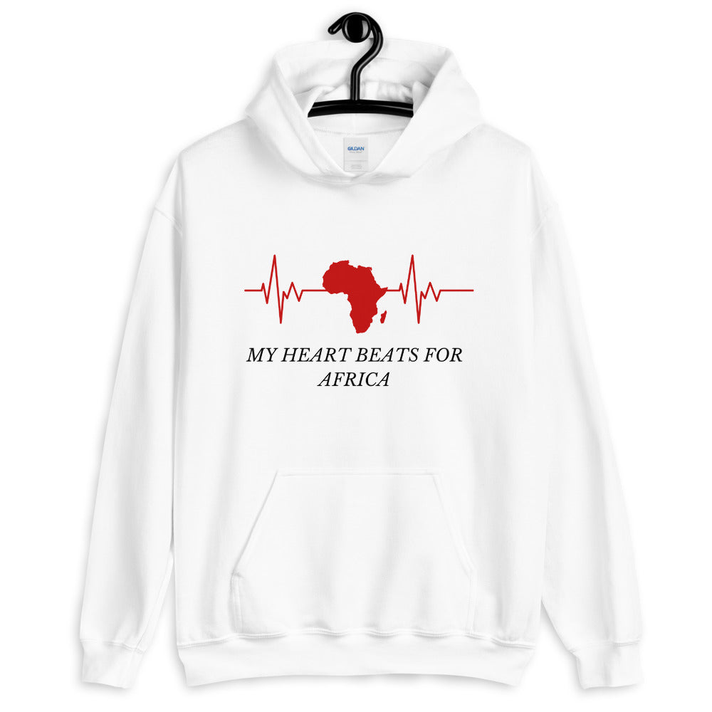 My Heart Beats For Africa (Black Letters) Unisex Hoodie