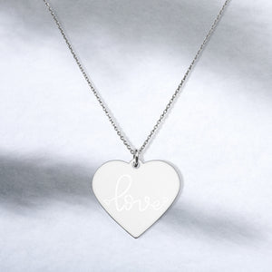 Heart of Love Engraved Heart Necklace