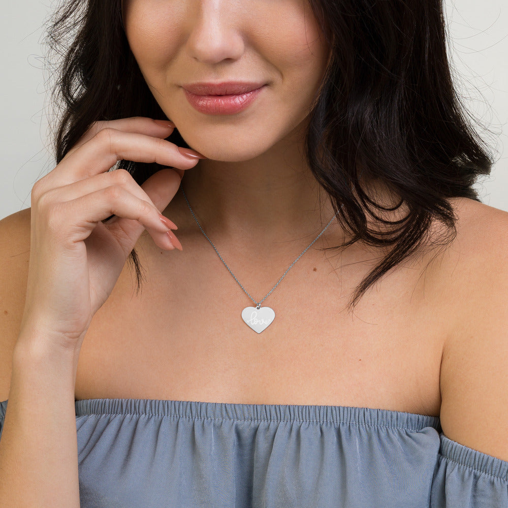 Heart of Love Engraved Heart Necklace