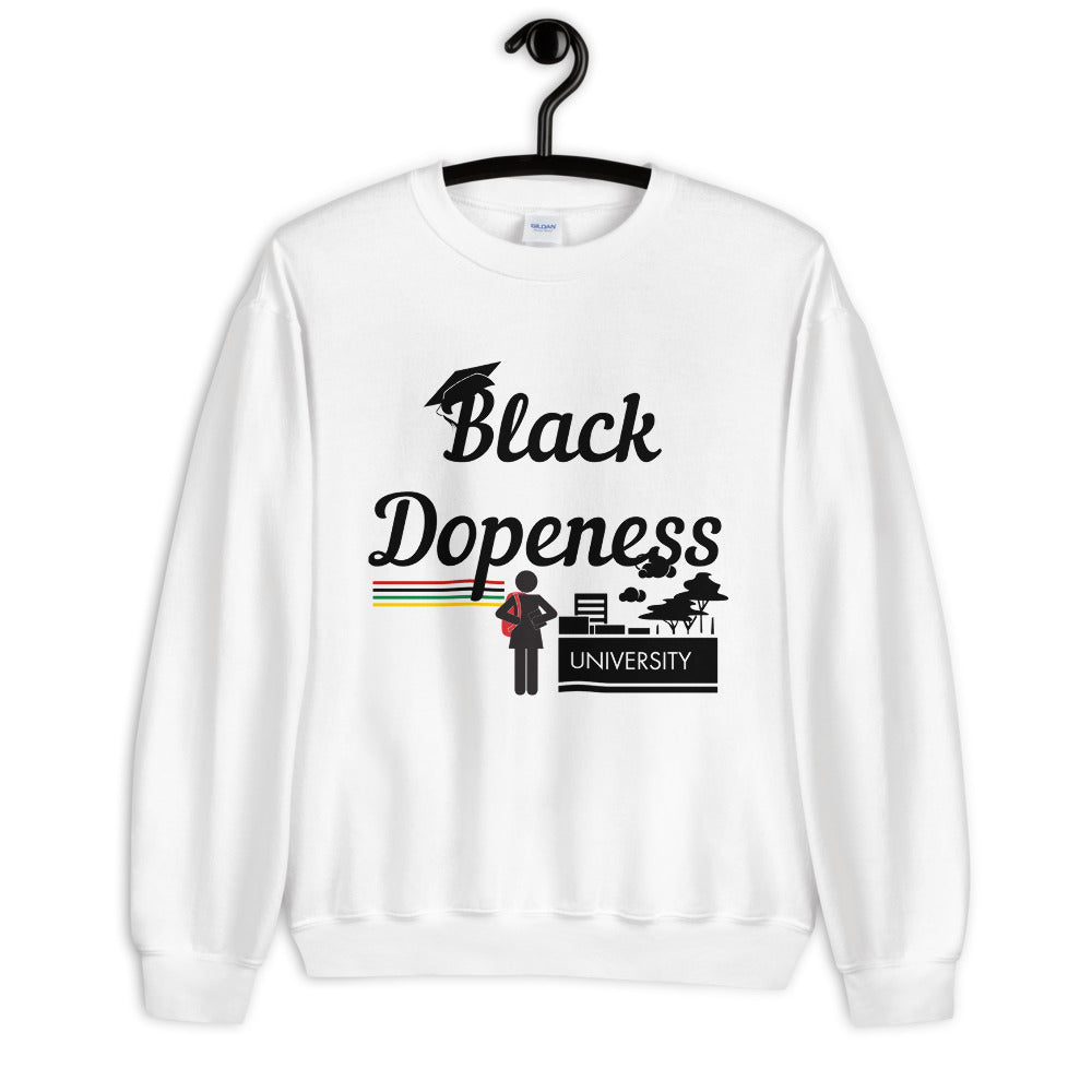 Black Dopeness University Unisex Sweatshirt