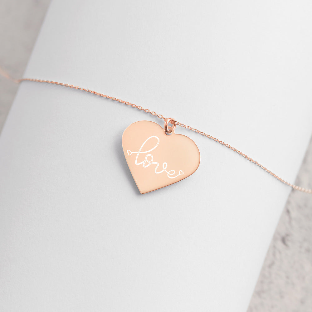 Heart of Love Engraved Heart Necklace