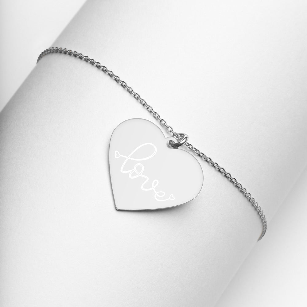 Heart of Love Engraved Heart Necklace