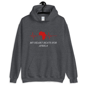 My Heart Beats For Africa (White Lettering) Unisex Hoodie