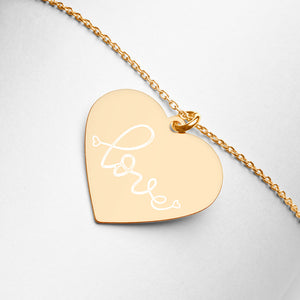 Heart of Love Engraved Heart Necklace