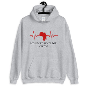 My Heart Beats For Africa (Black Letters) Unisex Hoodie