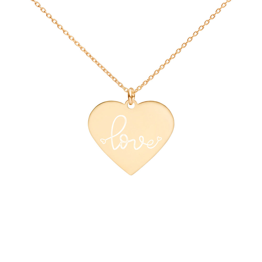 Heart of Love Engraved Heart Necklace