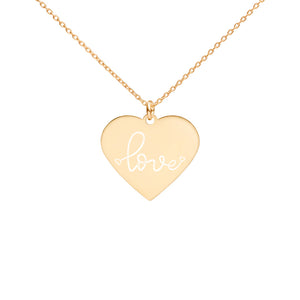 Heart of Love Engraved Heart Necklace