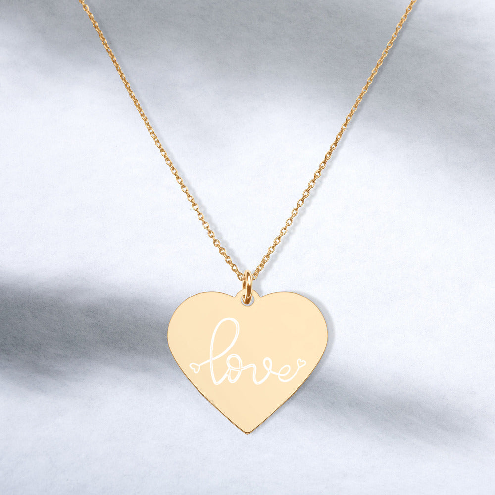 Heart of Love Engraved Heart Necklace