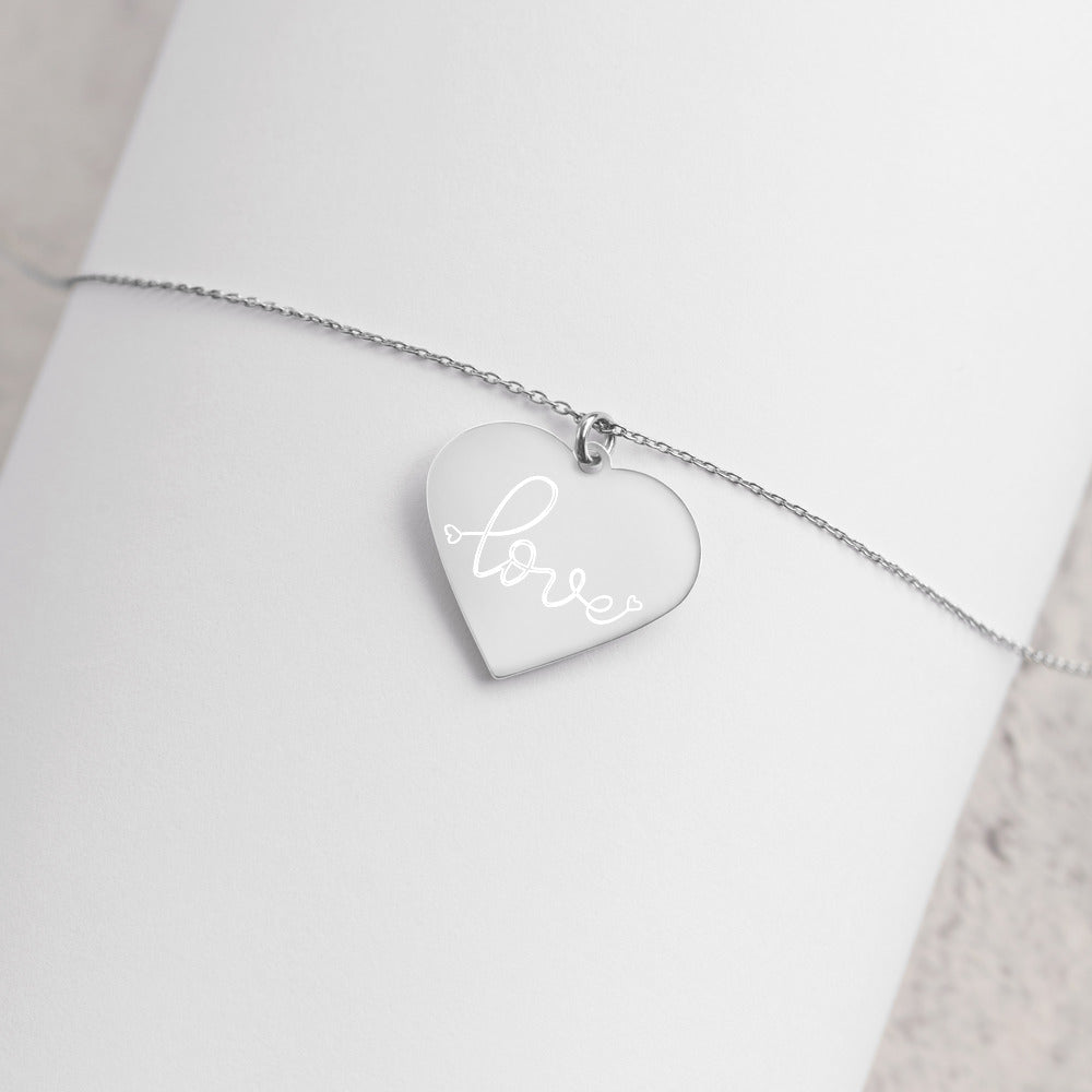 Heart of Love Engraved Heart Necklace