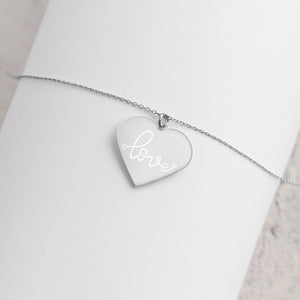 Heart of Love Engraved Heart Necklace