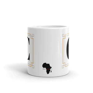 White Framed "C" Monogram Mug by Africa Creates Art