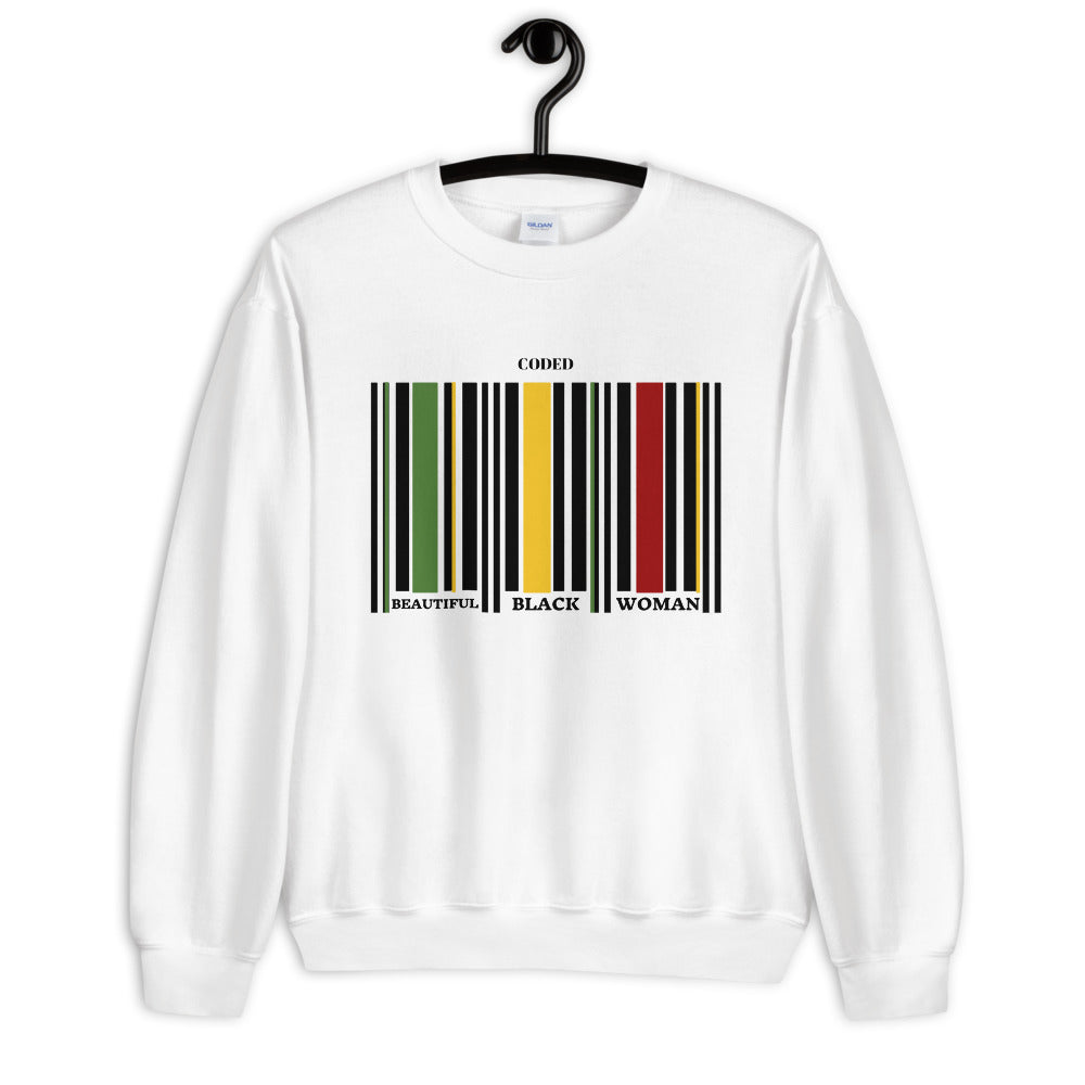 CODED: Beautiful Black Woman Unisex Sweatshirt