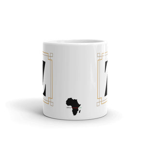 White Framed "Z" Monogram Mug by Africa Creates Art