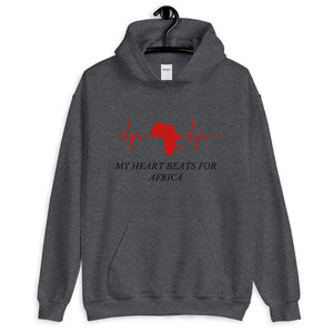 My Heart Beats For Africa (Black Letters) Unisex Hoodie