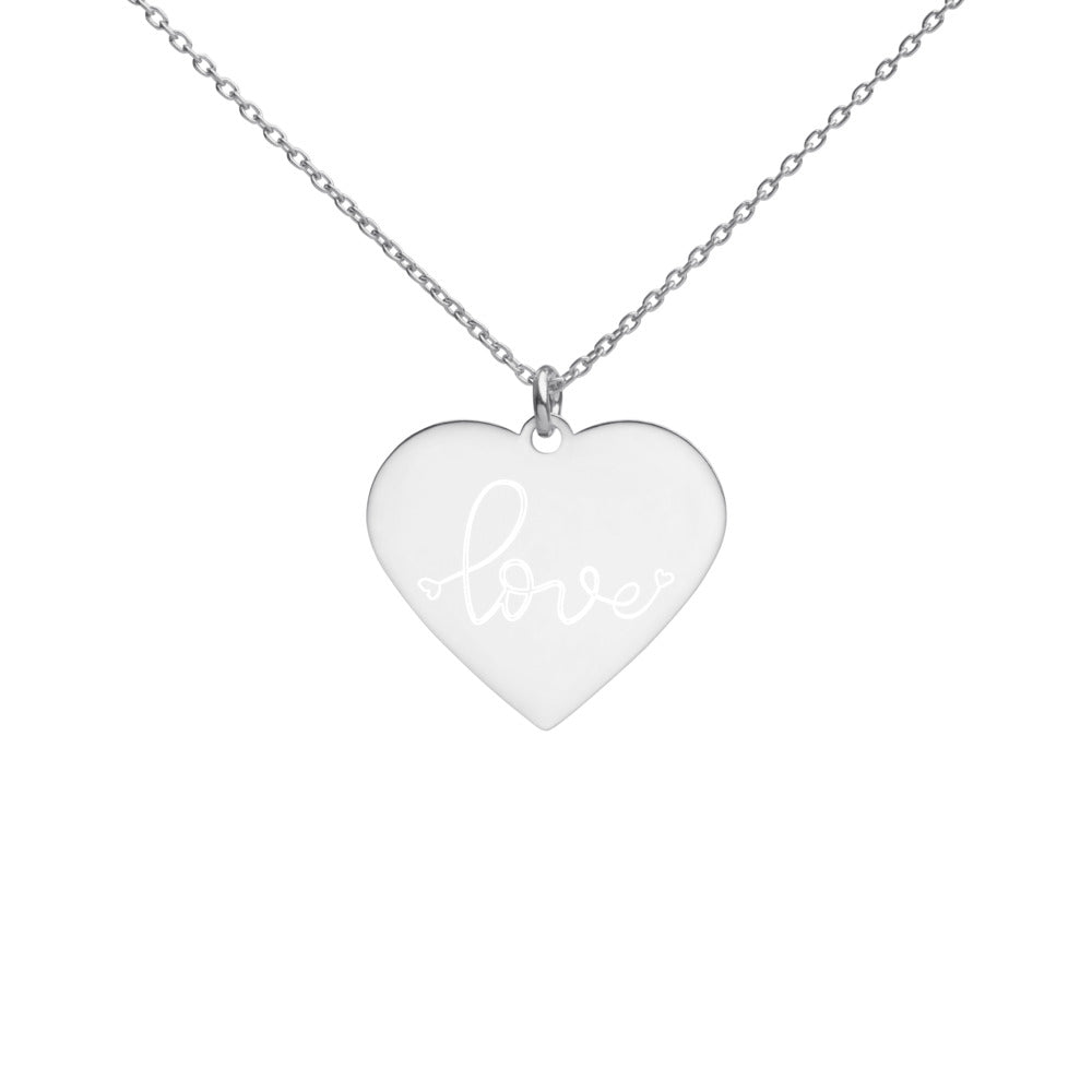 Heart of Love Engraved Heart Necklace