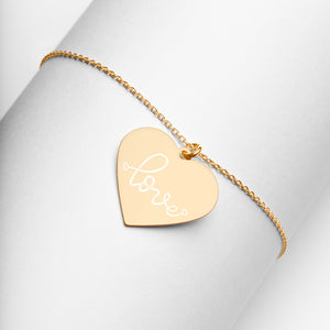 Heart of Love Engraved Heart Necklace