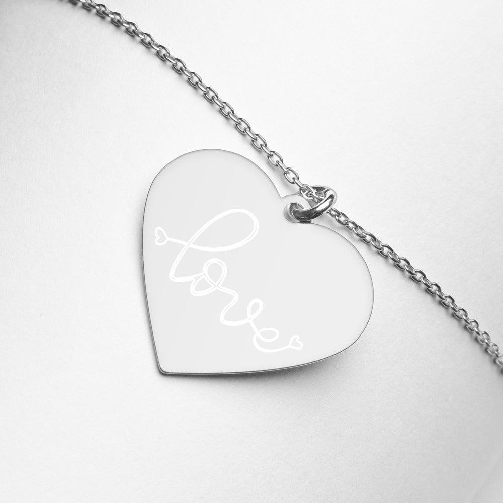 Heart of Love Engraved Heart Necklace