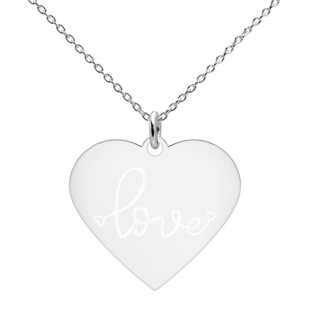 Heart of Love Engraved Heart Necklace