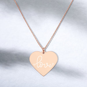 Heart of Love Engraved Heart Necklace