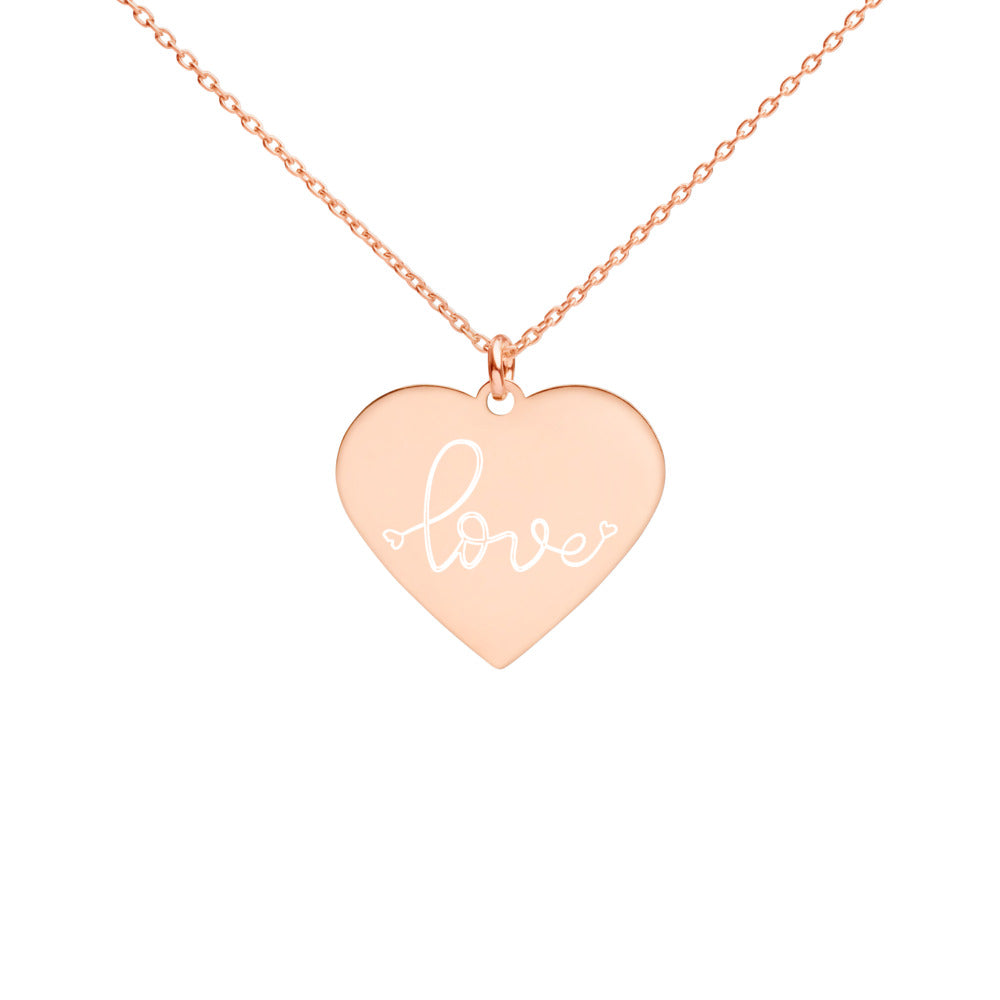 Heart of Love Engraved Heart Necklace