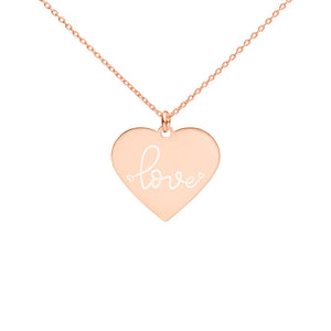 Heart of Love Engraved Heart Necklace