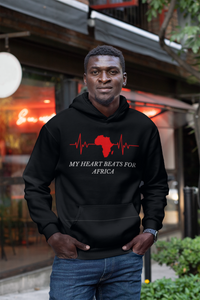 My Heart Beats For Africa (White Lettering) Unisex Hoodie