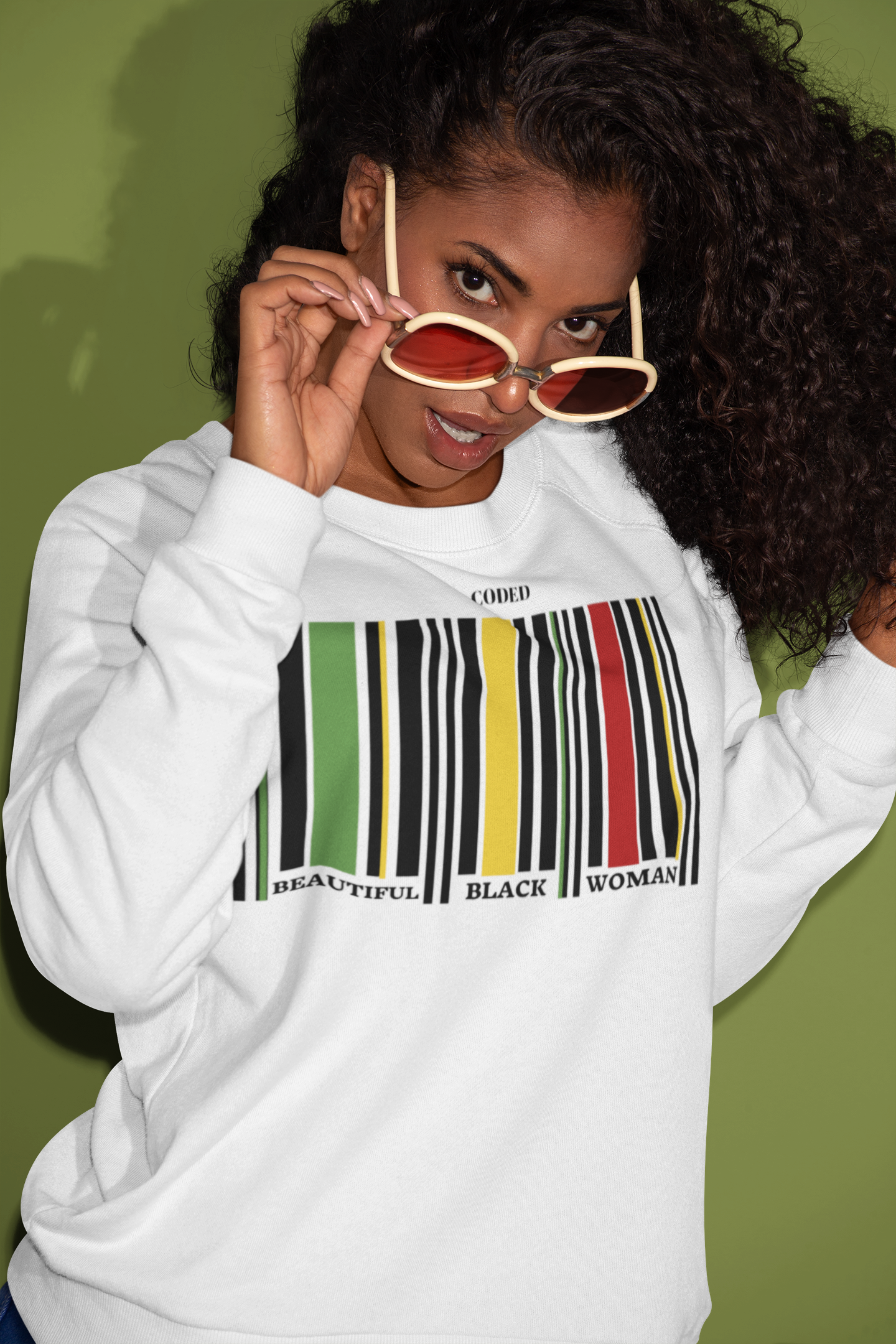 CODED: Beautiful Black Woman Unisex Sweatshirt